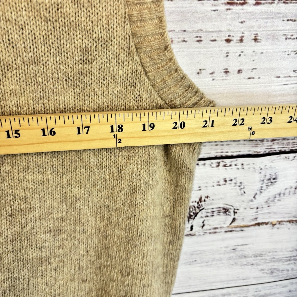 Vintage Wool Sweater Vest XL Beige Fair Isle Buttons Preppy Academia Cabincore - Picture 8 of 8